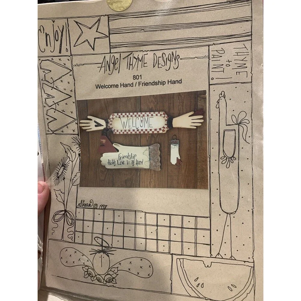 Welcome Hand/Friendship Hand Angel Thyme Designs 801 Thyme to Paint Patterns